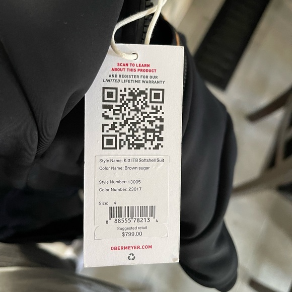 Obermeyer Kitt ITB Softshell Luxury Designer Ski Suit Womens 4 Black/Tan - Picture 5 of 10